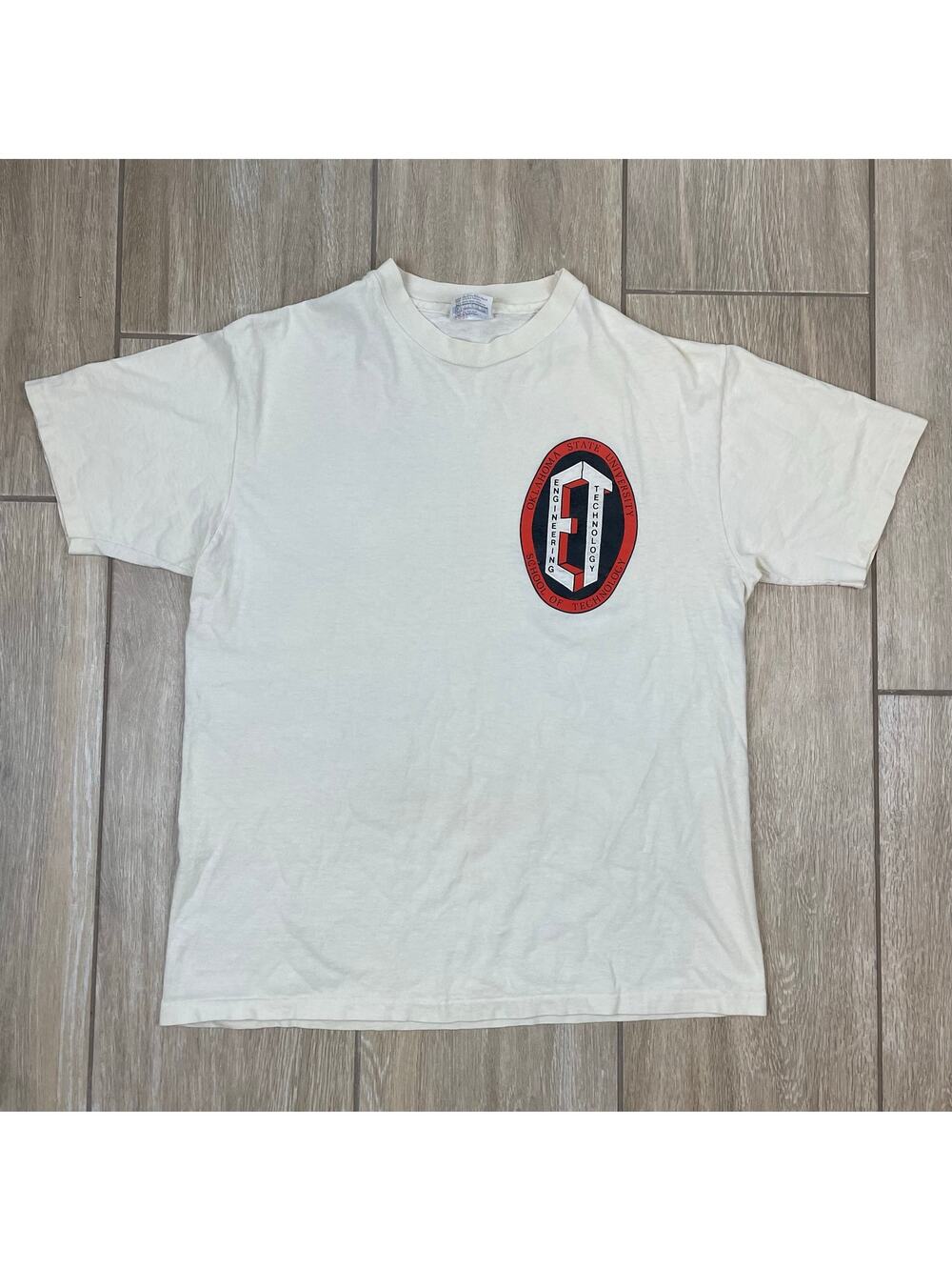 Vintage Oklahoma State University School of Technology Tee USA Single Stitch L